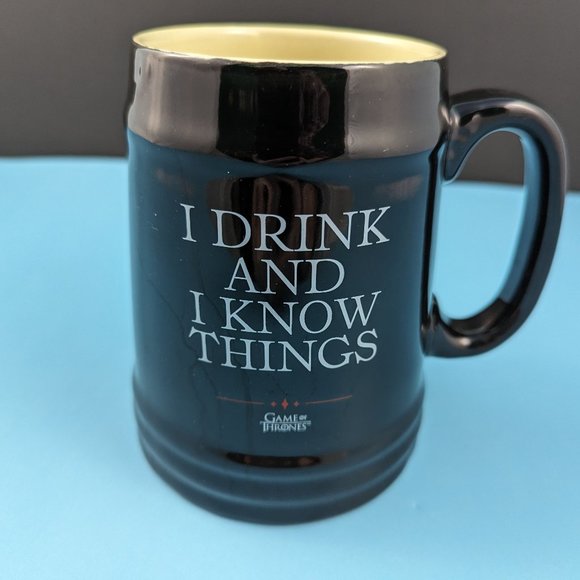 Game of Thrones Large Stoneware Mug Stein "I Drink and I Know Things" - Picture 1 of 7